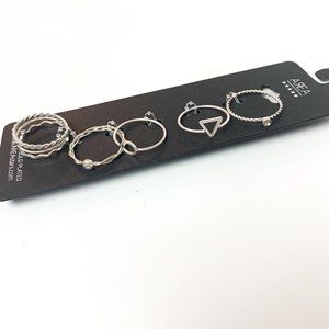 NEW Nordstrom Area silver ring stacking set of 5